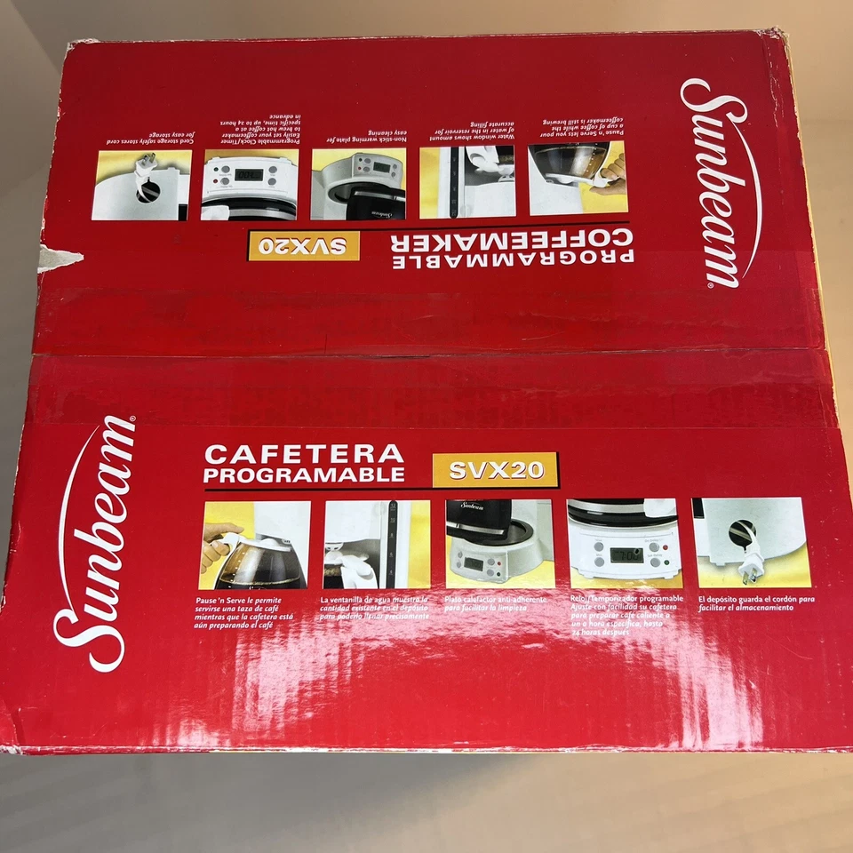 Vtg Sunbeam 12 Cup Coffeemaker Model SVX20 White 2005 Pause 'n Serve - Image 4 of 4