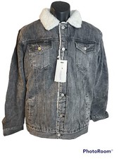 Men's Winter Casual Sherpa Fleece Lined Denim Jacket Outwear. Size:S p30