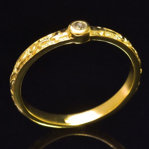 Ring size 10 Gold Vermeil Sterling Silver Genuine Natural 0.08ct Diamond 2.53 g - Picture 8 of 9
