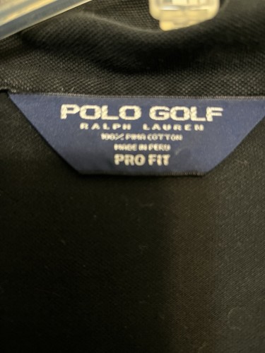 Vintage Polo Golf Ralph Lauren schwarzes Poloshirt mit gelben Streifen HERREN XL schön - Bild 6 von 10