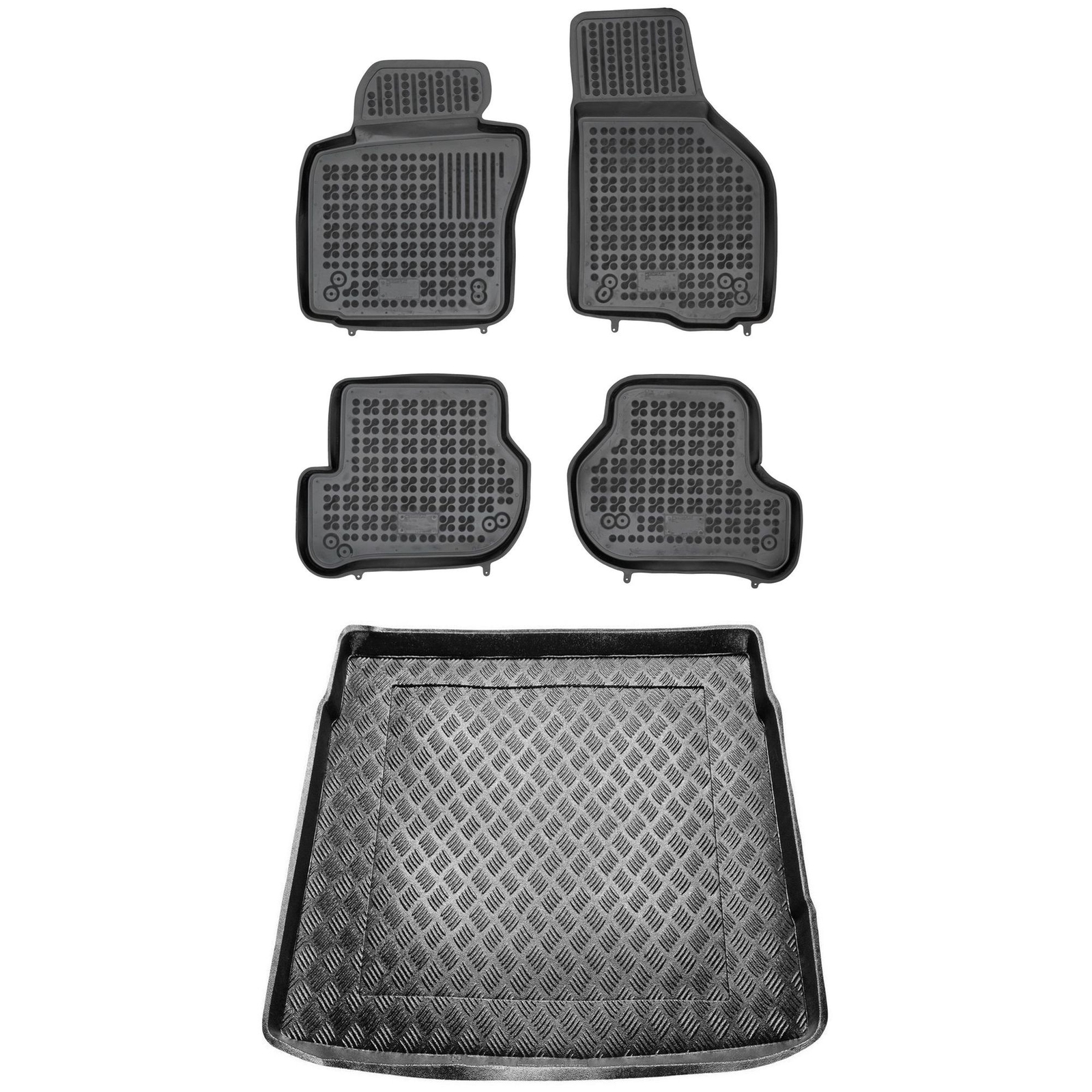 Tapis de coffre en PE et tapis de sol noirs pour VW GOLF V 2003
