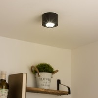 Led Aufbaustrahler Flach Rund Schwenkbar 5W Warmweiß Dimmbar Schwarz 230V 38°