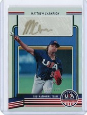 2023 USA Baseball Stars & Stripes Matthew Champion #18U2-MC Gold Ink Auto 80/100