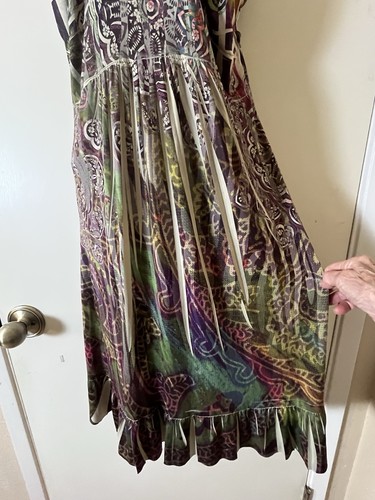 Unity World Wear Dress SZ S Embellished Sleeveless Boho Cutout Back Lace detail - Picture 4 of 15