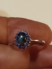 EARTHMINED STAR BLUE SAPPHIRE GEM TESTED 925 S 14K GOLD PLATED RING SIZE 7.5 ACC — photo 3