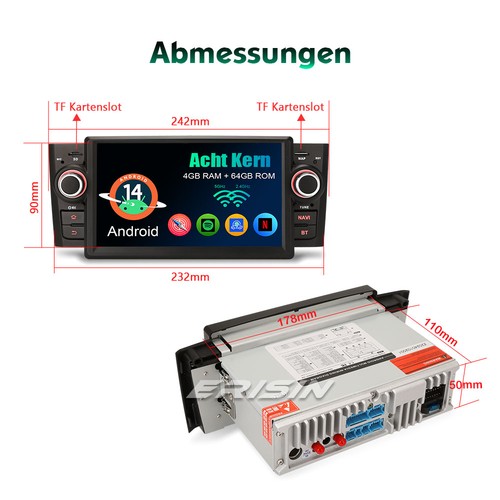 8 Kern 64GB Android 14 DAB+ Autoradio GPS Carplay 7" USB Fiat Grande Punto Linea - Bild 23 von 24