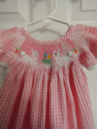 Smocked Easter Bubble Pink With Bunnies Tutu & Lulu Girl's Size 2T - Picture 2 of 11