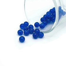 6mm Dark Blue Glass Crackle Beads - US Seller