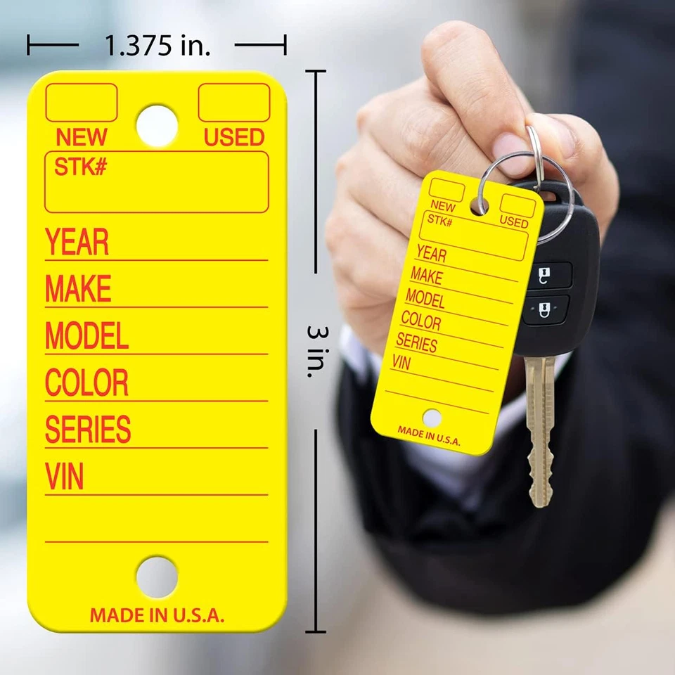 250 Tear-Proof Poly Key Tags - Plastic Key Tags for Automotive, Truck, or RV Dea - Image 2 of 4