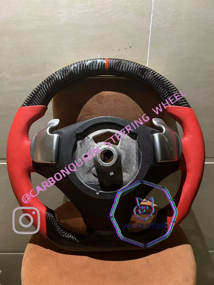 Руль BMW X5 X6/E71E70 из углеродного волокна с веслами + КРАСНАЯ КОЖА - Изображение 3 из 3