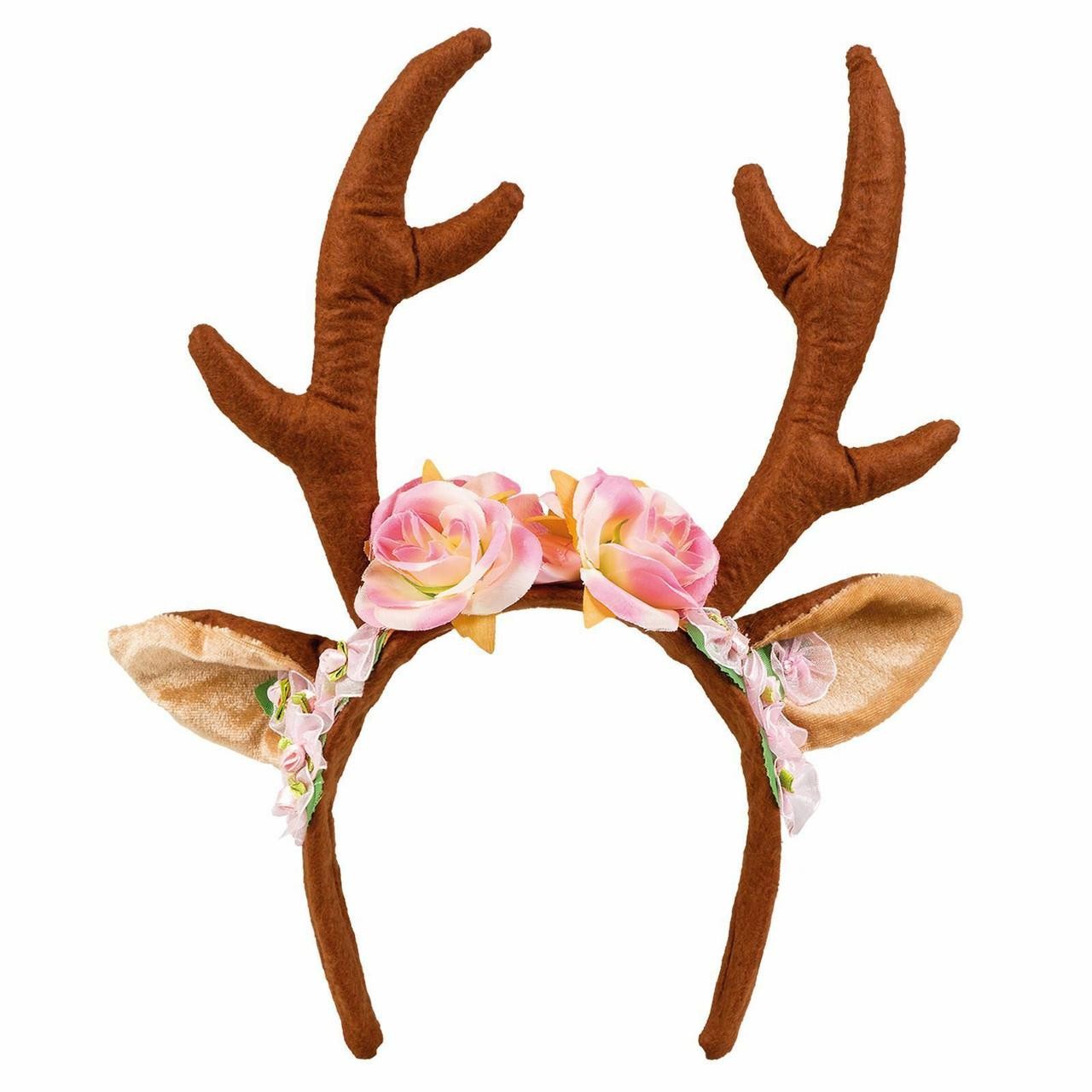 - Boland Flower Reindeer Fawn With Antlers Tiara Headband - Image 2