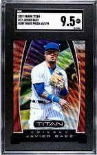 2019 Panini Titan #17 Javier Baez SGC 9.5 Mint+ Ruby Wave Prizm /199