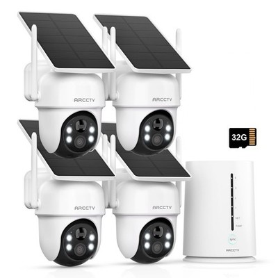 ANRAN 4MP WLAN Solar Akku Überwachungskamera Set Kabellos Aussen Kamera Audio IR