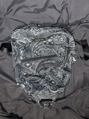 Vera Bradley Black White Paisley Backpack Zip Closure Backpack Straps Gray Lined