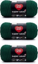 Red Heart Super Saver Yarn 3 Pack 100 Acrylic Worsted Weight For Knitting Cro...