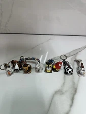 Lot Of 8 Vintage Animal Keychain Made In Peru