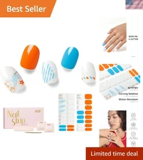 34 Pcs Semi Cured Gel Nail Strips | Long Lasting Glossy Finish - Send Me A Le...