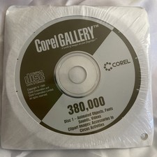 Vintage Software Corel Gallery 380,000 Clipart, Sounds, Fonts, Video For PC 1999