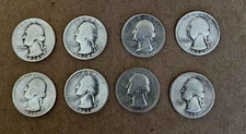 Lot Of 8 Eight 1934-35 Washington Silver Quarter Quarters 90% SILVER NICE!!!