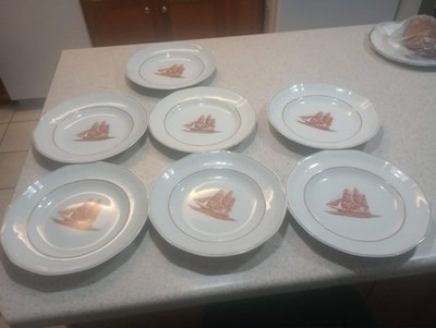Wedgwood Flying Cloud 10'' Red Rust Dinner Plates...7 PIECES