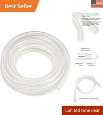10 Ft Heavy Duty Braided Clear PVC Hose - Flexible, Non-toxic  UV Resistant