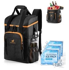 Cooler Backpack for Camping - 30 Cans Insulated Leakproof Waterproof Lunch Bag