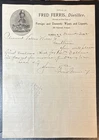 ELMIRA, NY ~ FRED FERRIS, Distiller, Wines & Liquors ~ Illus. Letterhead 1912