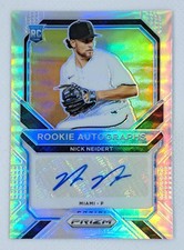 Nick Neidert 2021 Panini Silver Prizm Rookie Autographs Miami Marlins RC #RA-NN