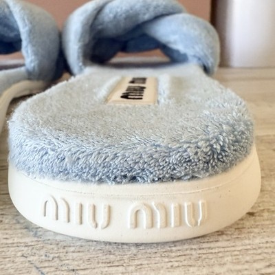 ♡未使用♡MIU MIU CALZATURE DONNA サンダル ミュール New Miu Miu Calzature Donna terry cloth slide sandals size 39, US