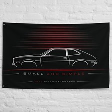 Pinto Hatchback 1971 Car Silhouette Flag 3x5 ft Garage Banner Wall Decor