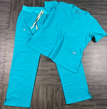 Figs Scrub Set Womens L Blue Casma 3-Pocket Shirt - L Blue Kade Cargo Pants