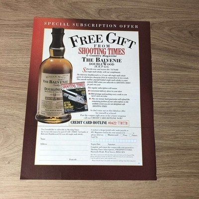GUNS99 MAGAZINE ADVERT 12X9 THE BALVENIE DOUBLE WOOD SCOTCH WHISKY