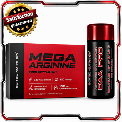 DAA PRO + MEGA ARGININE - Muscle growth, more strength, libido, testo-production