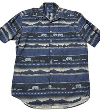 Vintage Pendleton 70s Shirt Mens Size M Top Cabin Novelty Print Cotton Hiking