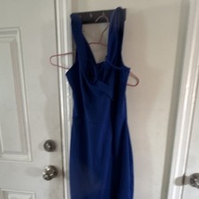 New Capriccio Women's Blue V-Neck Sleeveless Sheath Knee Dress Lined 4