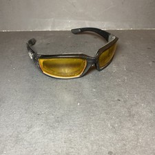 Maxx Motorcycle sunglasses Black yellow lens foam padding See Pics