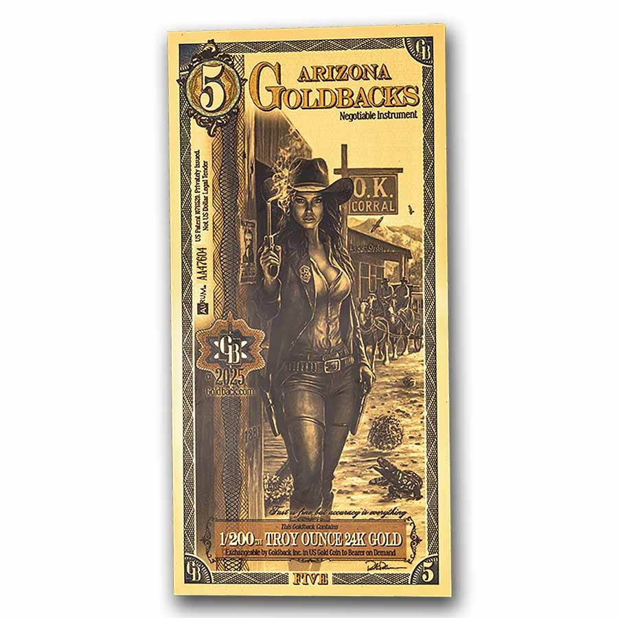 5 Arizona Goldback - Aurum Gold Foil Note (24k) | eBay