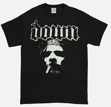 DOWN Band FACE Graphic Black Cotton T SHirt Full Size S-5XL