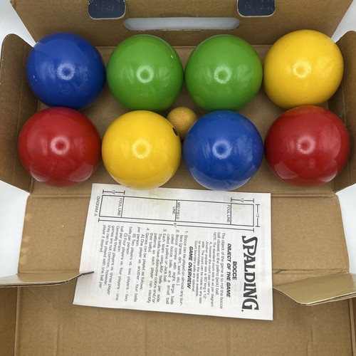 Vintage Spalding Bocce Ball Classic Set Lawn Bowling Made In Italy NICE CLEAN - Picture 2 of 16
