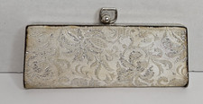 Vintage Silver Metal Frame Brocade Eyeglass / Spectacle Case - 1950s-1960s