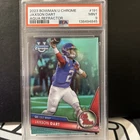 2023 BOWMAN UNIVERSITY CHROME JAXSON DART AQUA REFRACTOR /299 PSA 9 Giants