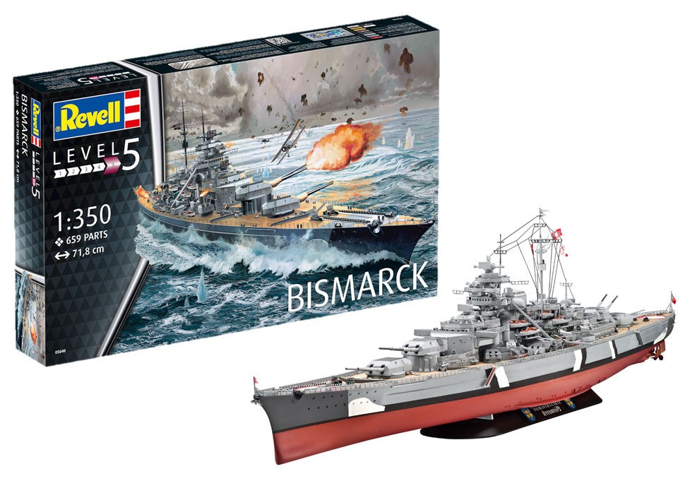 Revell 05040 Bismarck German Battleship 1:350 Scale Kit - Image 3