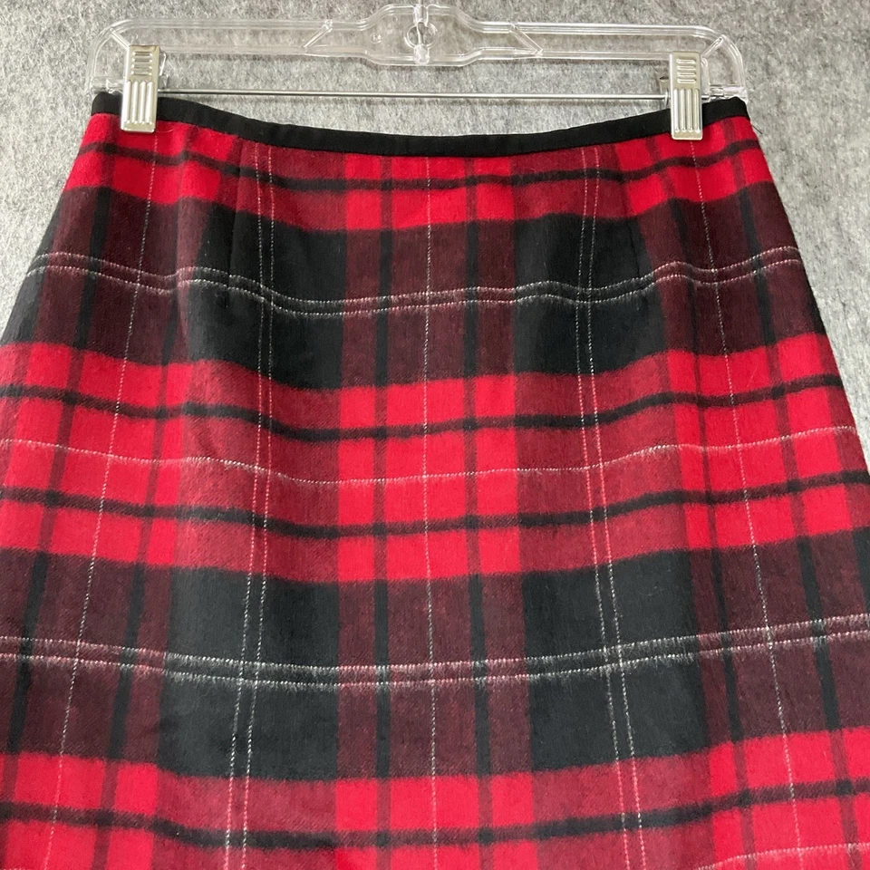 Talbots Skirt Womens PS Red Plaid Wool Maxi Christmas Holiday Petite Small * - Image 2 of 4