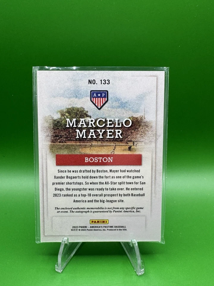 2023 Panini Chronicles MARCELO MAYER Americas Pastime Patch Auto Gold /25 SP - Image 3 of 3