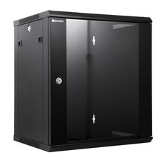 12U Wall Mount Network Rack Cabinet   Quiet Cooling Fan, Locking Glass Door, ...