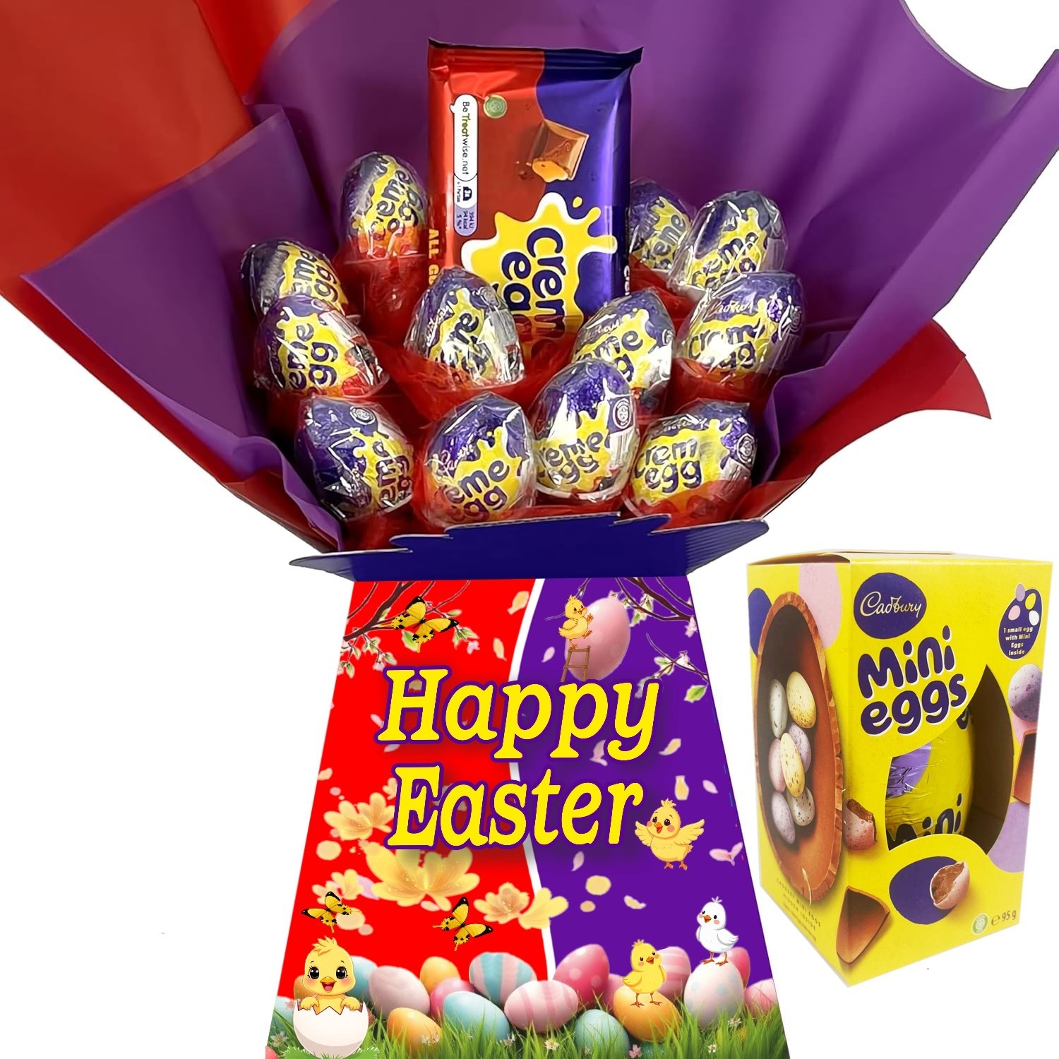 PERSONALIZADO PASCUA CADBURY CREMA HUEVO DULCE RAMO CHOCOLATE RAMO CESTA