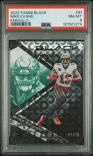 2022 PANINI BLACK EMERALD #91 MIKE EVANS 2/10 PSA 8