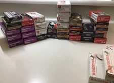 40 & 45 Cal,  Used  Empty Ammo Cardboard Box w/ Tray Inserts (32) + extra misc.