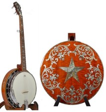 5 String 11 inch Banjo, curly maple MOP inlaid Resonator, HARD CASE, BBO16