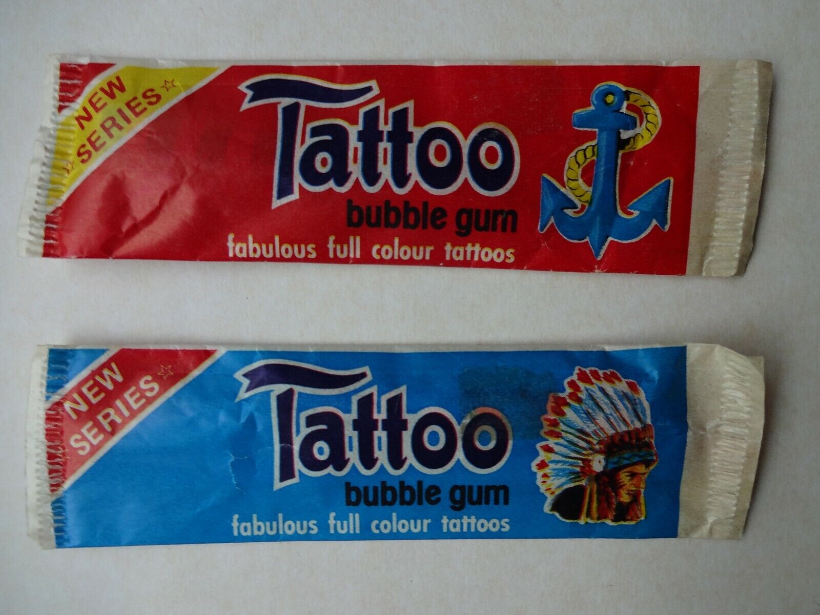 2 UNOPENED 1950S 1960S TATTOO BUBBLE GUM FULL COLOUR SOMPOTEX UK ENGLAND  MADE | eBay